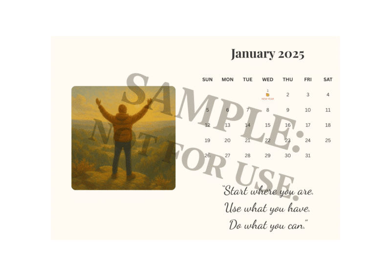 QuillSmiths 2025 Calendar - Breathe • Shine • Love (Printable Download) - Image 2