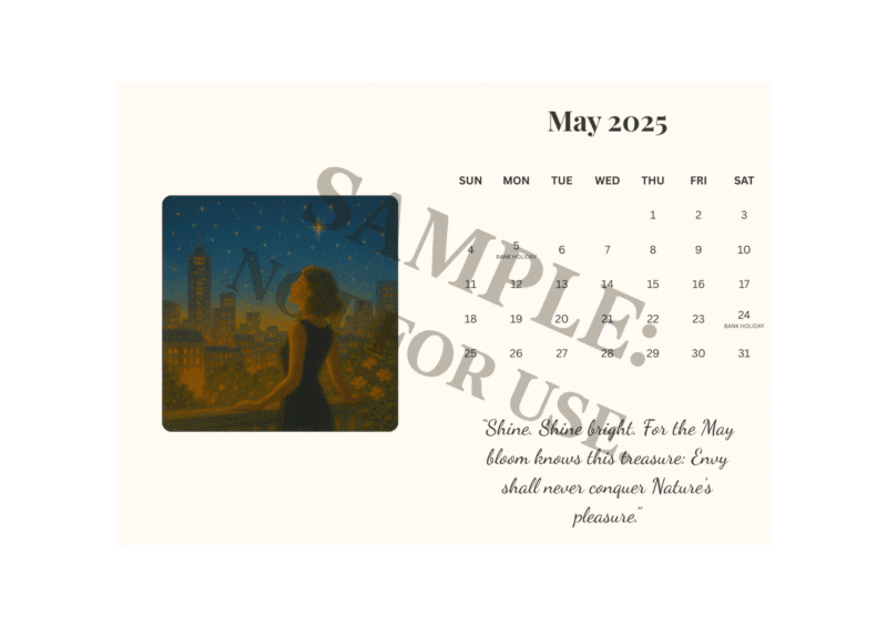 QuillSmiths 2025 Calendar - Breathe • Shine • Love (Printable Download) - Image 4